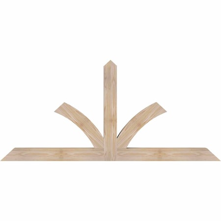 Ekena Millwork Richland Smooth Timber Gable Bracket, Douglas Fir, 60"W x 27"H x 3 1/2"D x 3 1/2"F, 11/12 Pitch GBW060X27X0404RIC00SDF